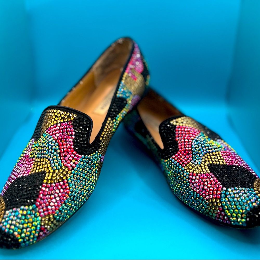 Steve Madden Vintage Rhinestone Flats.  Size 7. All rhinestones appear intact.